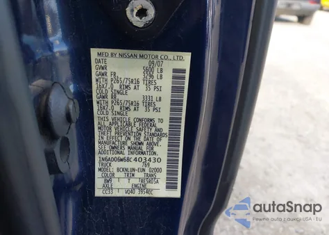 2008 Nissan Frontier Nismo Off Road z USA, uszkodzony, nr VIN 1N6AD06W68C403430